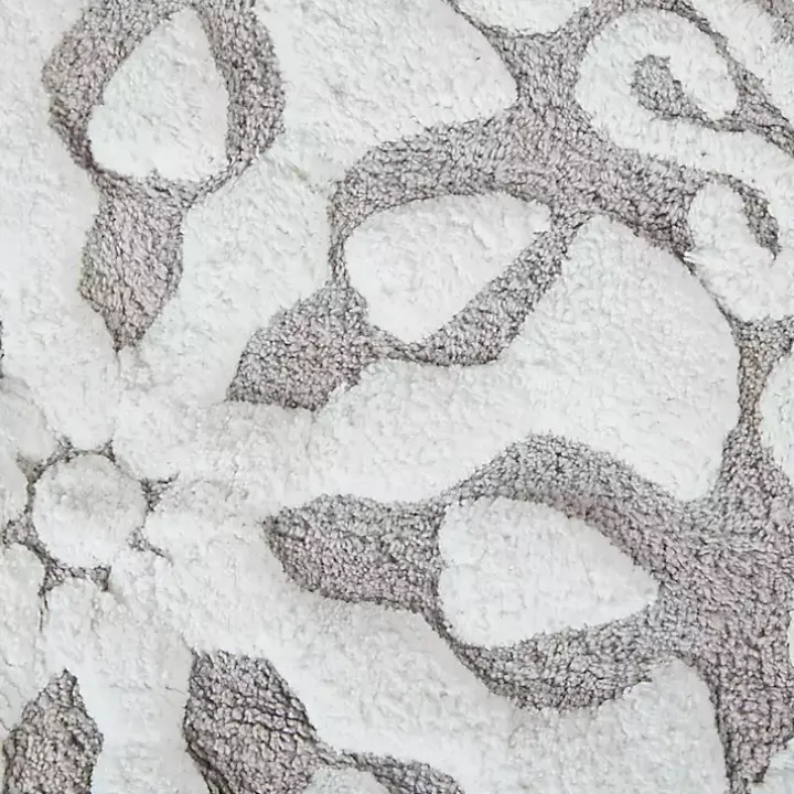 Taupe Cotton Tufted Medallion Bath Mat, 25 in.