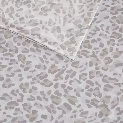 Taupe Leopard Print Satin 3-pc. Twin Sheet Set