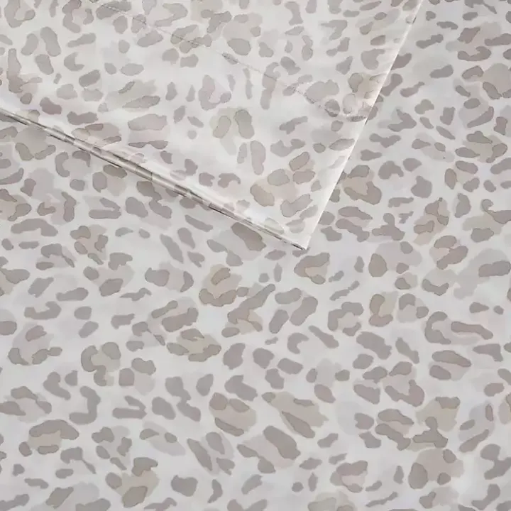 Taupe Leopard Satin Standard 2-pc. Pillow Case Set