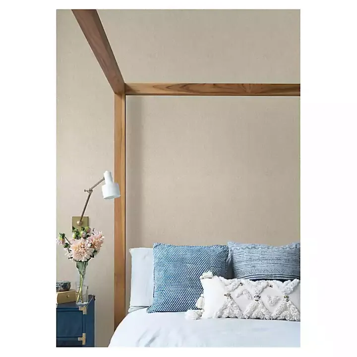 Taupe Textured Cross Woven Peel & Stick Wallpaper