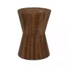 Teak Wood Hourglass Accent Table