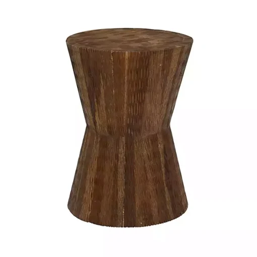 Teak Wood Hourglass Accent Table