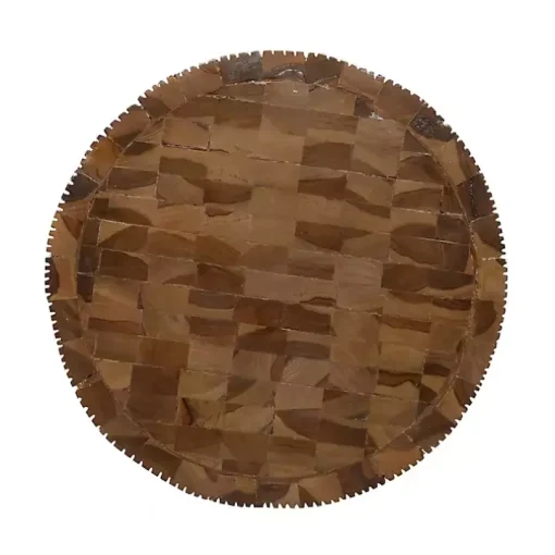 Teak Wood Hourglass Accent Table