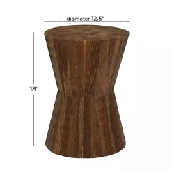 Teak Wood Hourglass Accent Table
