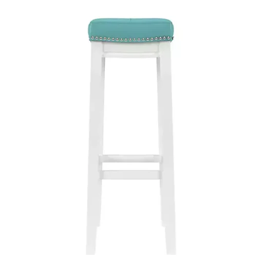 Teal Faux Leather Claridge Bar Stool