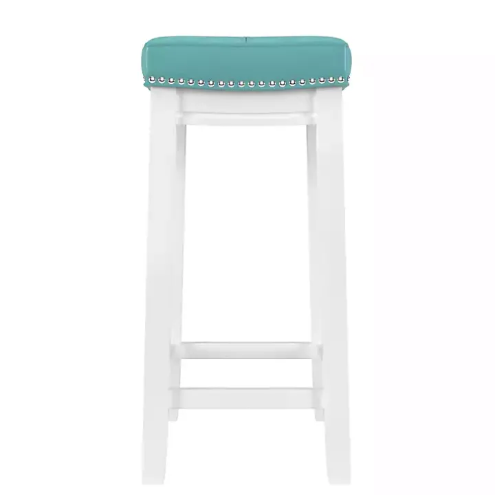 Teal Faux Leather Claridge Counter Stool
