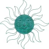 Teal Metal Sun Face Wall Plaque