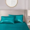 Teal Satin Standard 2-pc. Pillow Case Set