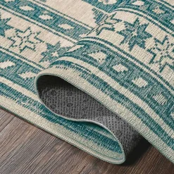 Teal Seraz Washable Area Rug, 3x5