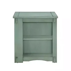 Teal Wood Parnell Storage Accent Table
