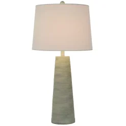 Textured Light Blue Tapered Table Lamp