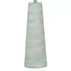 Textured Light Blue Tapered Table Lamp
