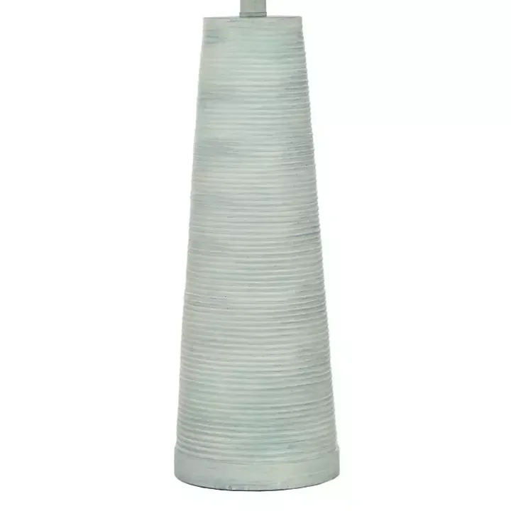 Textured Light Blue Tapered Table Lamp