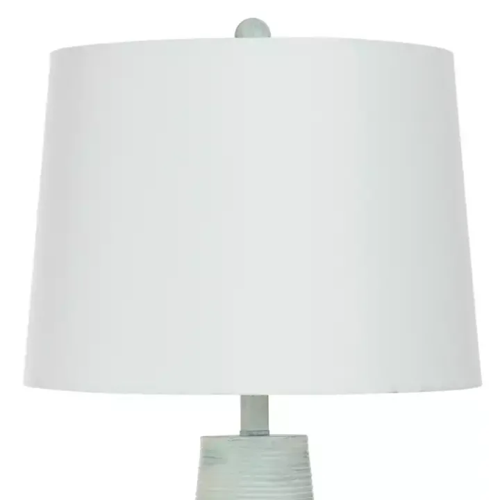 Textured Light Blue Tapered Table Lamp