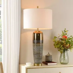 Transitional Ceramic & Metal Table Lamp