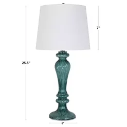 Turquoise Glass Table Lamps, Set of 2