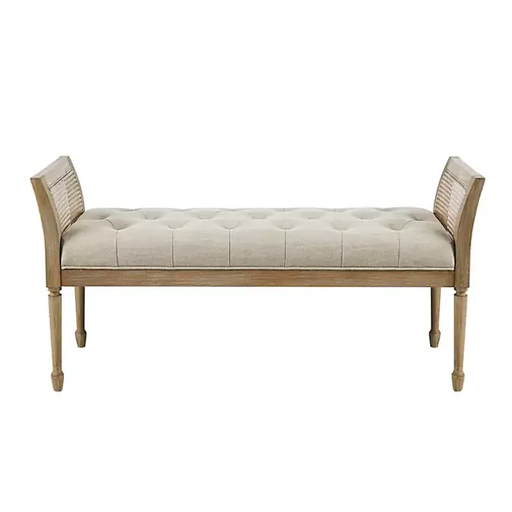 Upholstered Cane Martha Stewart Isla Bench
