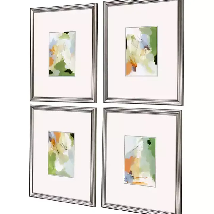 Verdure Abstract Framed Art Prints, Set of 4