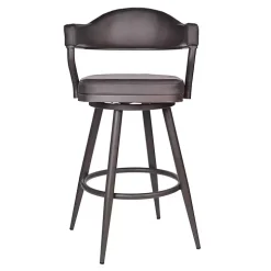 Vintage Brown Faux Leather Justin Bar Stool