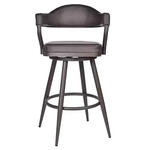Vintage Brown Faux Leather Justin Bar Stool