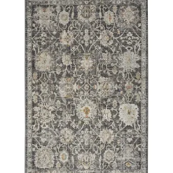 Vintage Charcoal Oushak Area Rug, 5x7