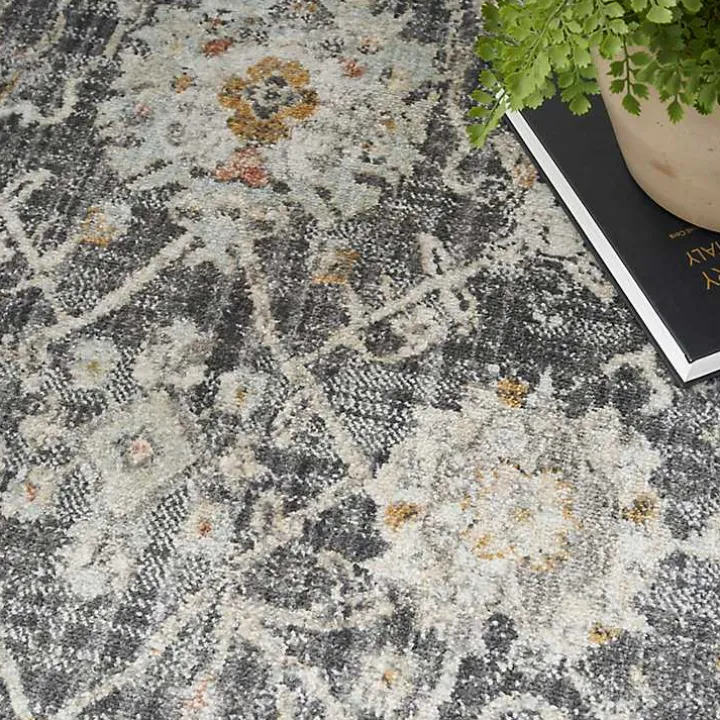 Vintage Charcoal Oushak Area Rug, 8x10