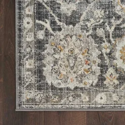 Vintage Charcoal Oushak Area Rug, 5x7