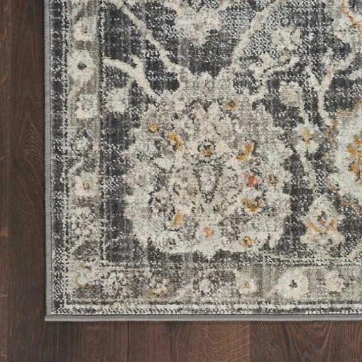 Vintage Charcoal Oushak Area Rug, 5x7