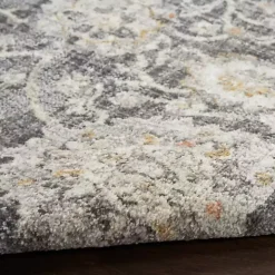 Vintage Charcoal Oushak Area Rug, 5x7