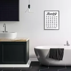 Vintage Laundry Chart Framed Wall Plaque