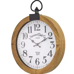 Vintage Pocket Watch Wooden Wall Clock