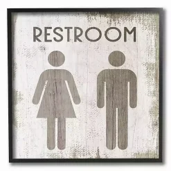 Vintage Restroom Sign Framed Wall Plaque