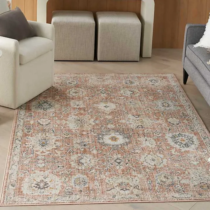 Vintage Rust Oushak Area Rug, 5x7