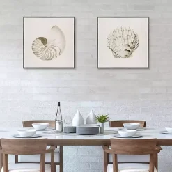 Vintage Shells Framed Canvas Art Prints, Set of 2