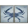 Vintage Split Crab Framed Art Prints, Set of 2