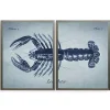 Vintage Split Lobster Framed Art Prints, Set of 2