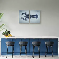 Vintage Split Lobster Framed Art Prints, Set of 2