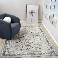 Vista Blue Beige Area Rug, 5x7