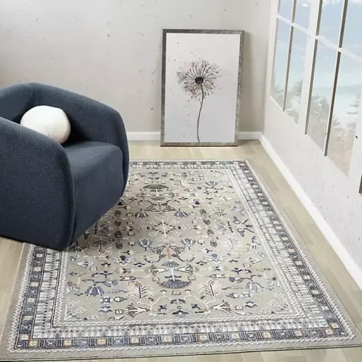 Vista Blue Beige Area Rug, 5x7