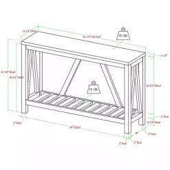 Walnut and Whitewash A-Frame Console Table