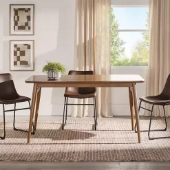 Walnut Ash Wood Mid-Century Modern Dining Table
