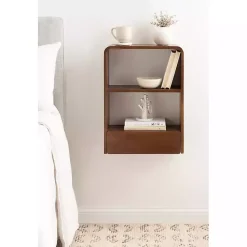 Walnut Brown Kato Single Drawer Wall Shelf