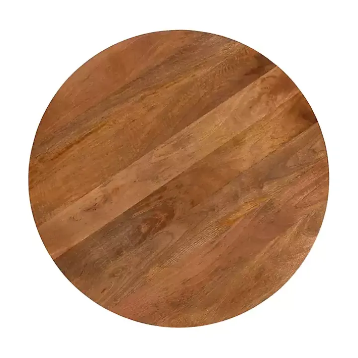 Walnut Brown Mango Wood Round Kershaw Coffee Table