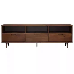 Walnut 3-Drawer Wood TV Stand