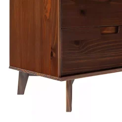 Walnut Grooved Handle 6-Drawer Dresser