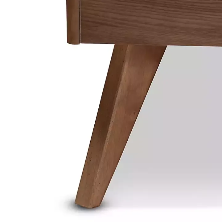 Walnut Inset Paneling Platform Queen Bed