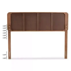 Walnut Inset Paneling Platform Queen Bed