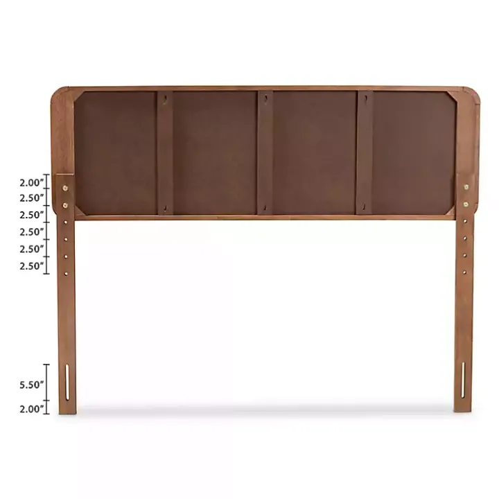 Walnut Inset Paneling Platform Queen Bed