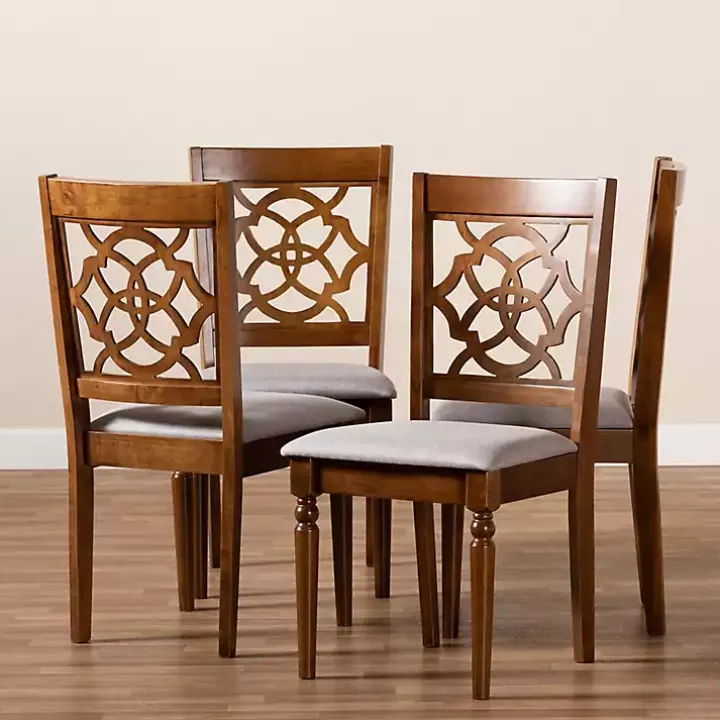 Walnut Lylah Upholstered Dining Chairs, Set of 4