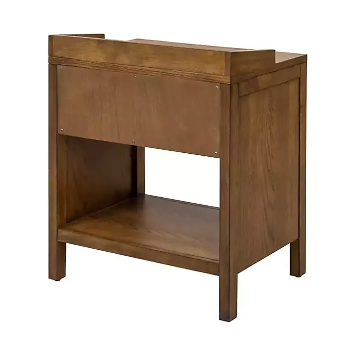 Walnut Mid-Century Modern Carved Nightstand
